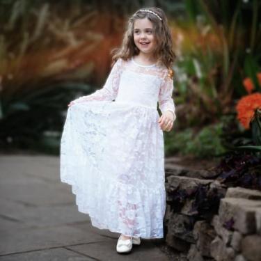 Imagem de Vestido Longo De Renda Infantil Festa Daminha Ve 90 - IND DA MODA, Bra