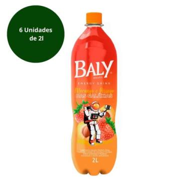 Imagem de Energetico Baly Morango E Pessego Pet 2l Pack Com 6 Unidades