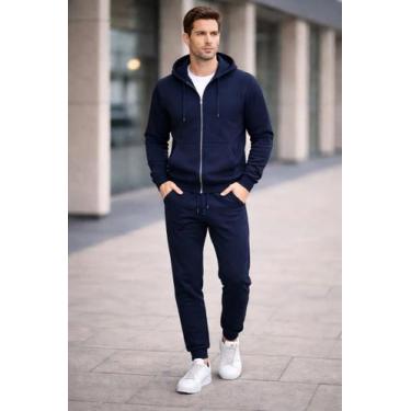 Imagem de Conjunto Moletom Masculino Aberto Com Zíper E Capuz 2732 - Fashion Nee