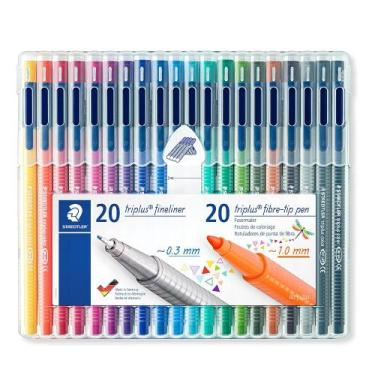 Imagem de Kit Caneta Fineliner Staedtler Triplus + Color com 40 Peças