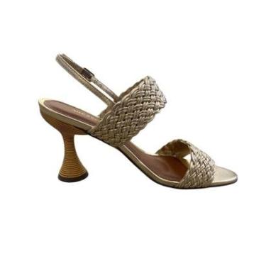 Imagem de Sandália Salto Taça Trançada Confortável Lançamento Arezzo-Feminino
