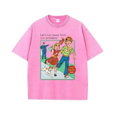 Imagem de Camiseta Feminina De Verão, Camiseta Lavada Com Estampa De Moda, Respi