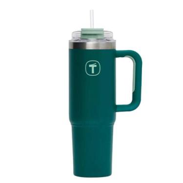 Imagem de Copo Térmico Tupperware Big T com Canudo 1,1L Verde Mistério