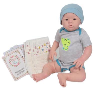 Imagem de Bebe Reborn Realista Menino Abigail Jacarezinho Acessórios - Cegonha R