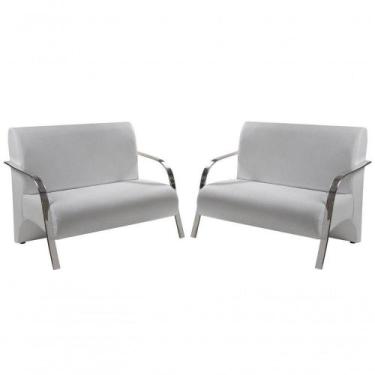 Imagem de Kit 02 Poltronas Namoradeira Vênus 2 Lugares Braço Alumínio material s