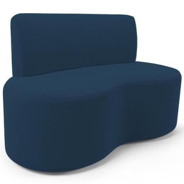 Imagem de Sofá 2 Lugares Orgânico Para Sala de Estar Living Larissa L02 Suede Az