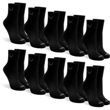 Imagem de Kit Com 10 Pares de Meias Cano Médio Algodão Confortável Usee Brasil, 
