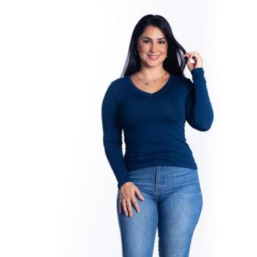 Imagem de Blusa Feminina Manga Comprida Segunda Pele De Frio Gola V - Maranne, M