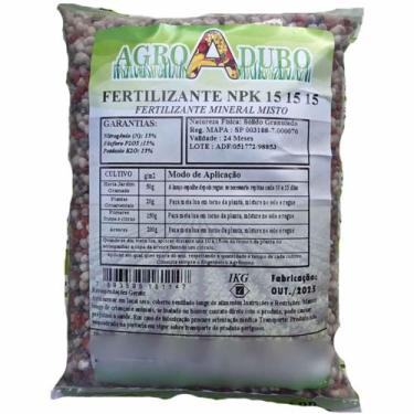 Imagem de Fertilizante Npk 15 15 15 - 1kg Frutiferas, Jardim Arvores - AGROADUBO