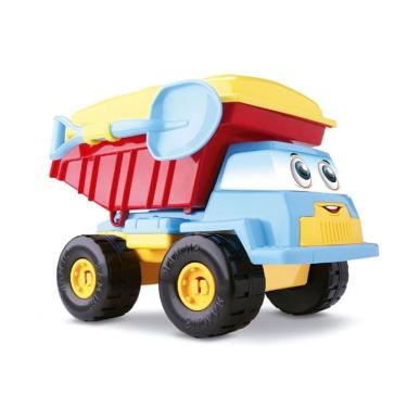 Imagem de Caminhão Basculante Didático Baby Start com Encaixes Educativos e Pá para Areia Colorido Silmar Brinquedos
