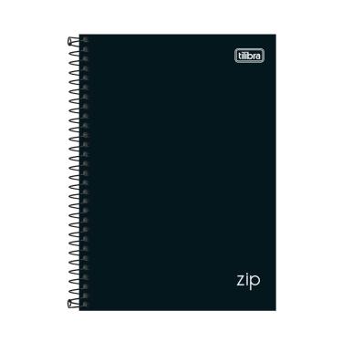 Imagem de Caderno Espiral Capa Dura 1-4 Tilibra Zip Preto com 80 Folhas Pautadas Formato 140x200MM para Uso Escolar e Escritório