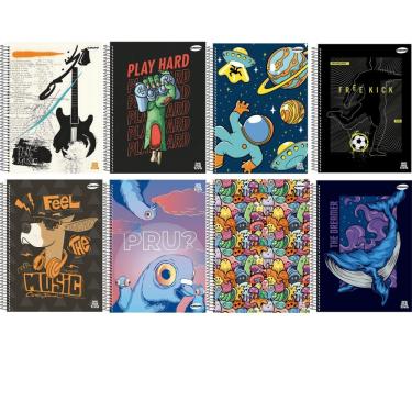 Imagem de Caderno Espiral Capa Dura São Domingos Animativa Masculino com 96 Folhas Pautadas 56 G-M² Formato 200X275MM