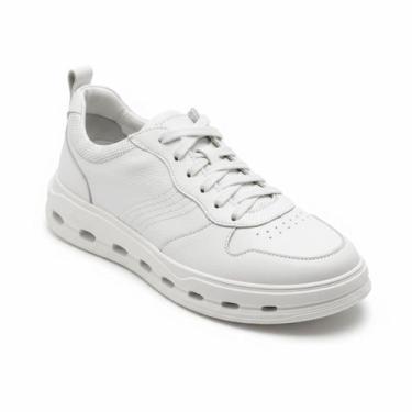 Imagem de Tênis Democrata Couro Branco Masculino Versátil Premium -, Branco, 42