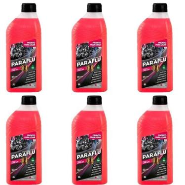 Imagem de Kit 6 litros aditivo radiador rosa pronto para uso atacado - PARAFLU