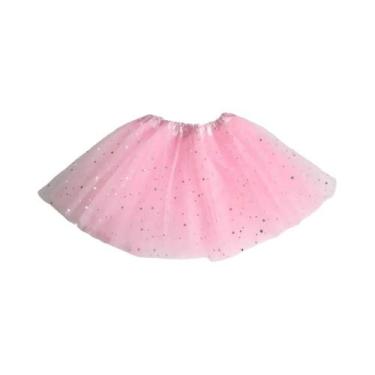 Imagem de Saia Tutu Com Glitter E Lantejoulas Para Meninas, 3 Camadas De Tule, P