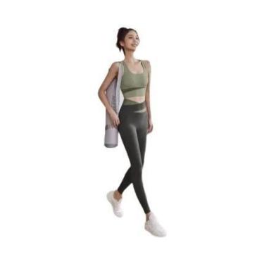 Imagem de Conjunto De Yoga Feminino Em Duas Peças, Roupas De Academia, Leggings,