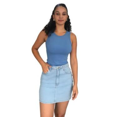 Imagem de Blusa Feminina Regata Justa Essential Flor De Lis, Azul, P