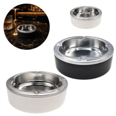Imagem de 2 Cinzeiros de Metal 11cm Redondo Resistente Luxuoso - Fx
