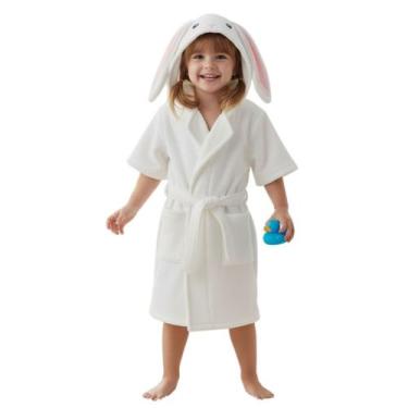 Imagem de Toalha Roupão Infantil Bebe Criança Piscina Capuz Bichinho - - anjo da