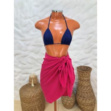 Imagem de Canga saída de praia curta pink - SEGUE O SOL
