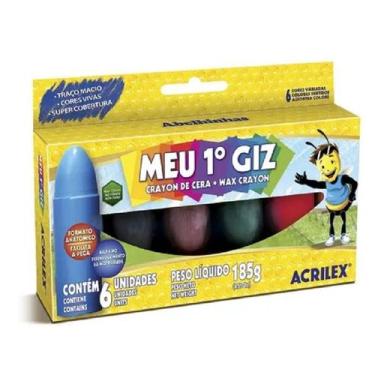 Imagem de Giz De Cera Meu Primeiro Giz Com 6 Cores Diversas - acrilex