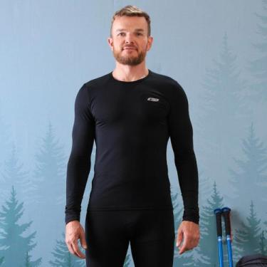 Imagem de Blusa Sol Sports Masculina Super Warm Segunda Pele, GG, Preto