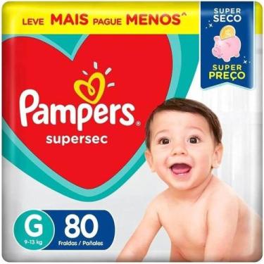 Imagem de Fralda Descartável Pampers SuperSec Pacote Hiper Econômico, G Com 80