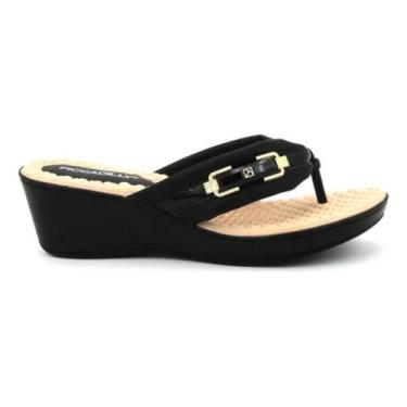 Imagem de Tamanco Feminino Wide Fit Anabela Piccadilly 540417, Preto, 36