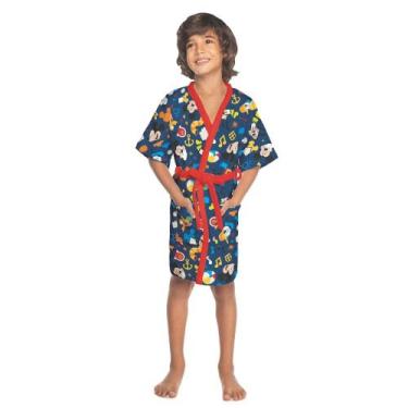 Imagem de Roupão Atoalhado Infantil Lepper Antialérgico Mickey Kimono Com Manga,