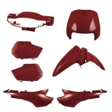 Imagem de Kit carenagem completo pro tork biz 100 2004/2005 vermelho ipiranga - 
