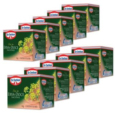 Imagem de Chá Erva Doce Nacional Dr.Oetker Kit 10cx 16g 100 saquinhos