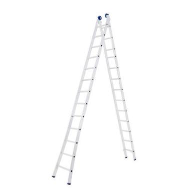 Imagem de Escada de Alumínio Extensiva Escada Extensiva Mor 2x13 3,9 a 6,45M 13 Degraus Prata Dobrável com Pés Antiderrapantes