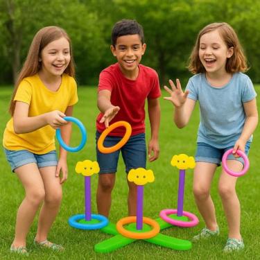 Imagem de Jogo Das Argolas Brinquedo Educativo Pedagogico Gincana - Pais e Filho