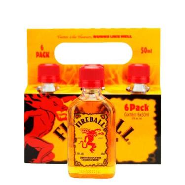 Imagem de Miniatura Licor de Canela e Whisky Fireball 50ml 6 Unidades
