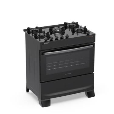 Imagem de Fogão 5 Bocas Atlas Atenas com Mesa de Vidro A Gás Bivolt, Preto, Bivo