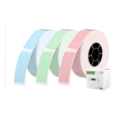 Imagem de Rolos Papel Etiqueta Lacuna P/impressora Térmica Portátil Cor Colorida