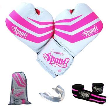 Imagem de KIT Treino Boxe COMFY Spank - Branco/ Rosa, 14oz