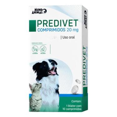 Imagem de Predivet 20mg C/ 10 Comprimidos Para Cães-Gatos Mundo Animal