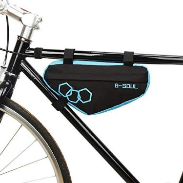 Imagem de CHAW Sacos de guidão de ciclismo, bolsa de armazenamento triangular impermeável, bolsa de sela de poliuretano, ferramentas de reparo de bicicleta