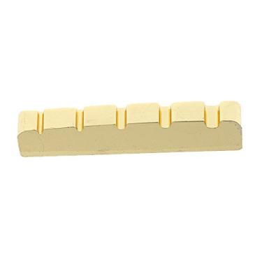 Imagem de kesoto Ponte de acessórios de guitarra 45 x 6 mm com fenda para baixo elétrico de latão de 5 cordas