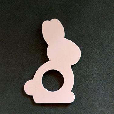 Imagem de 6 Argolas Para Guardanapo Do Coelhinho/Páscoa -Toque 3D Cor: Rosa Claro