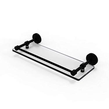 Imagem de Prateleira de vidro temperado para galeria WP-1/16-GAL-BKM Wp de 2,5 litros Waverly Place Inch da Allied Brass WP-1/16-GAL-BKM Wp 1 galão de 40,6 cm, preto fosco