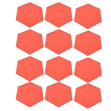 Imagem de Espuma de isolamento acústico, painel de absorção de som hexagonal fibra de poliéster fácil instalação para casa(Cor de rosa)