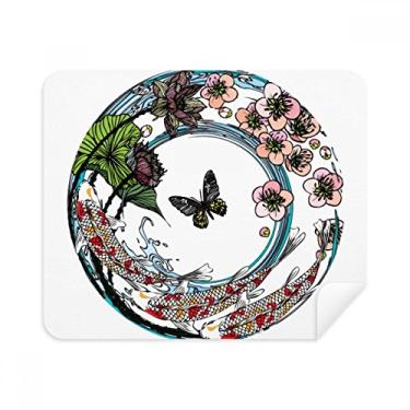 Imagem de 2 peças de tecido de camurça com estampa de lótus da Carp Sakura