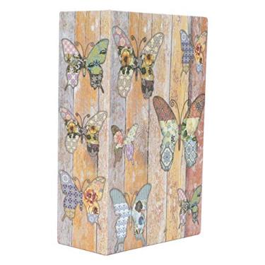 Imagem de mini caixa de armazenamento de livro de simulação,Cofre para livros com cadeado combinado, dicionário secreto oculto, estojo com trava de segurança para dinheiro, joias, escritório em casa (borboleta - cadeado combinado)