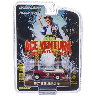 Imagem de Greenlight 1967 JEEP JEEPSTER CONVERSIVEL ACE VENTURA 1/64, Vinho
