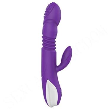 Imagem de Vibrador Telescópico Com Aquecimento Duplo 19 Modos Estimulador Feminino Erótico Ponto G e Clitóris Brinquedo Sexual Adulto Zatla (Roxo)