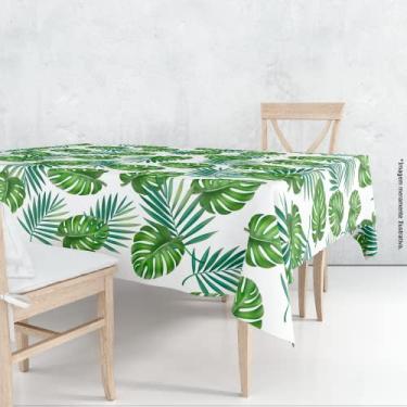 Imagem de Toalha De Mesa Retangular 6 Lugares Oxford Estampada Folhas
