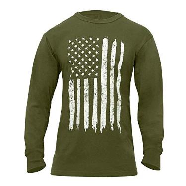 Imagem de Rothco US Flag Long Sleeve T-Shirt, 2XL, Olive Drab