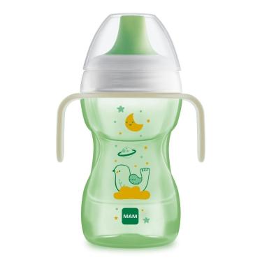 Imagem de Copo De Treinamento Bebe Mam 270 ml Fun to Drink Brilha Escuro Night Antivazamento Neutro 8 + 4239